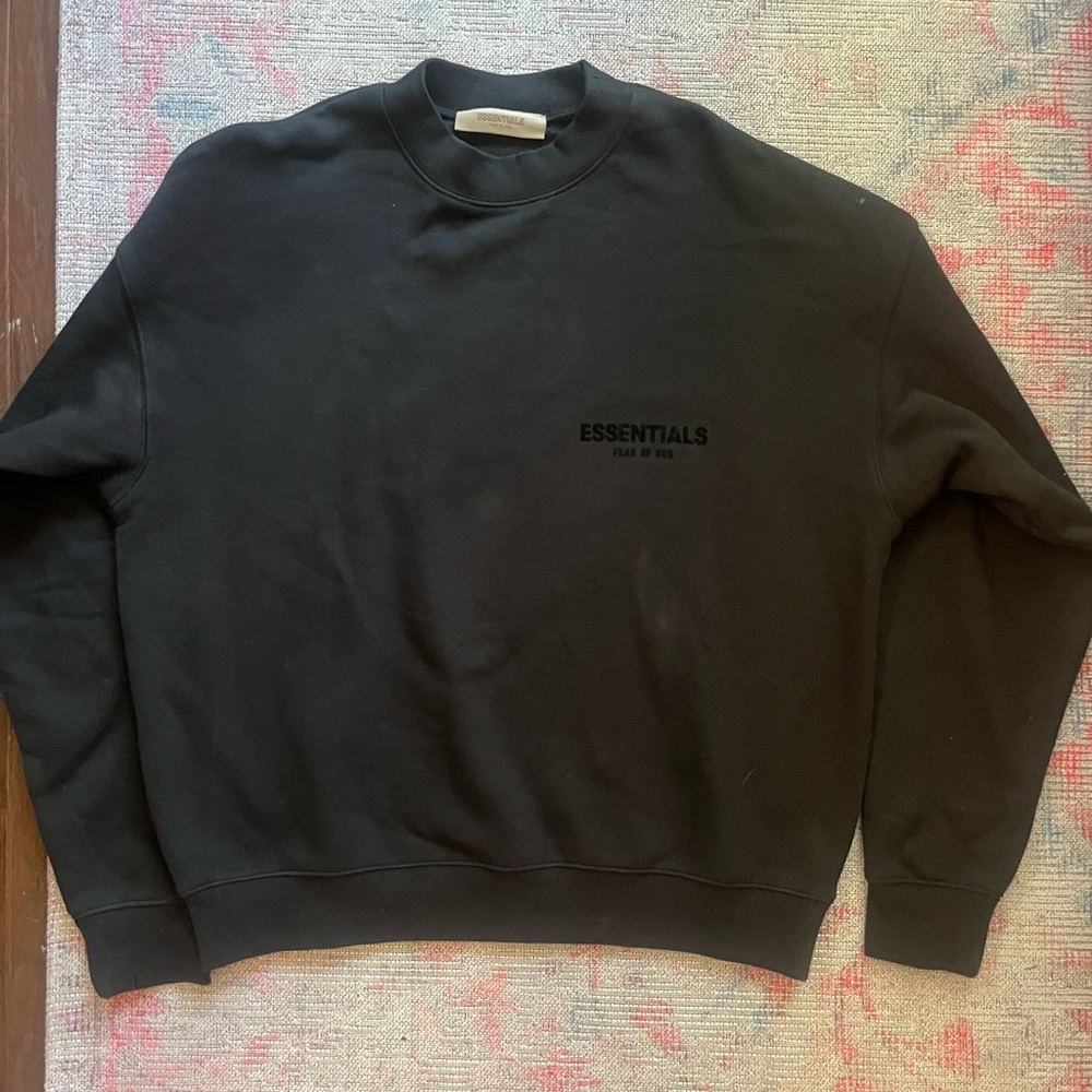 Essentials black crewneck sweatshirt